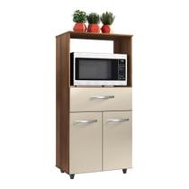 Armário De Cozinha Multiuso Luna 60cm Com 02 Portas E Nicho Integrado Savana Off White - Abmaza