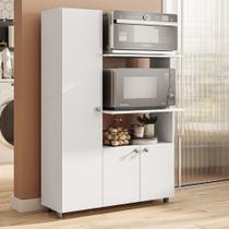 Armário de Cozinha Multiuso Telasul Âmbar 3 Portas Forno e Micro Branco