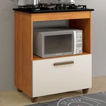 Armário de Cozinha para Cooktop Salvia 1 Porta Nature/Off White - Kaiki Móveis