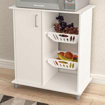 Armário de Cozinha para Micro-Ondas com Fruteira Planaltina 1 Porta Branco - Pnr Móveis