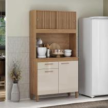 Armário de cozinha Pequeno de chão 4 Portas Ripado 3D Kit Cozinha Ceará Atualle - Atuale Armário de cozinha Pequeno de chão 4 Portas Ripado 3D Kit Cozinha Ceará Atualle - Atuale