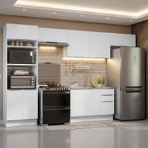 Armário De Cozinha pleta 350cm Branco Stella Madesa 0 Branco Armário De Cozinha pleta 350cm Branco Stella Madesa 0 Branco