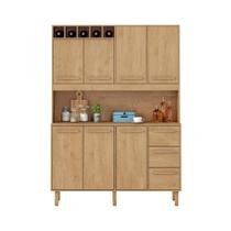 Armário de Cozinha Rafaela 1,43m 7 Portas Amêndoa