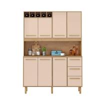 Armário de Cozinha Rafaela 1,43m 7 Portas Amêndoa Off White