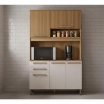 Armário De Cozinha Ripado Completo Kit Compacto Com Balcão - Mel Ripado/arenas