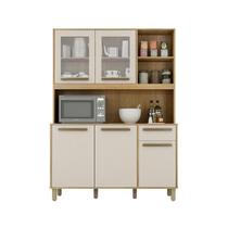 Armário de Cozinha Rubi 5 portas 1 gaveta Cinamomo/Off White - Valdemóveis Armário de Cozinha Rubi 5 portas 1 gaveta Cinamomo/Off White - Valdemóveis