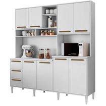 Armário de Cozinha São Luís 8 Portas 3 Gavetas Branco Kaiki Móveis