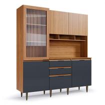 Armário De Cozinha Superiore 5 Portas 3 Gavetas Batrol Freijo/grafite Armário De Cozinha Superiore 5 Portas 3 Gavetas Batrol Freijo/grafite