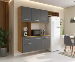 Armário de Cozinha Suspenso Barato Freijo/Grafite