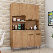 Armário de Cozinha Tannat Gold 8 Portas, 1 gaveta e nicho microondas - Castanho - 100% MDF - RONIPA