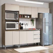 Armário de Cozinha Thalia 9 Portas 3 Gavetas Itauba/Off White - Pnr Móveis