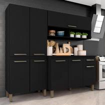 Armário De Cozinha Tieli 3 Peças Preto Fosco - Móveis Arapongas - A Móveis Arapongas