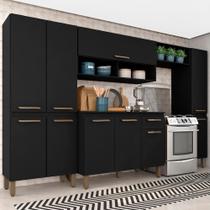 Armário De Cozinha Tieli 5 Peças Preto Fosco - Móveis Arapongas - A Móveis Arapongas