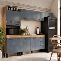 Armário De Cozinha Veneza Completa Com 2 Gavetas E 10 Portas Freijó Grafite - Maxi Do Brasil Armário De Cozinha Veneza Completa Com 2 Gavetas E 10 Portas Freijó Grafite - Maxi Do Brasil