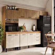 Armário De Cozinha Veneza Completa Com 2 Gavetas E 10 Portas Ripado Off - Maxi Do Brasil Armário De Cozinha Veneza Completa Com 2 Gavetas E 10 Portas Ripado Off - Maxi Do Brasil