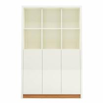 Armario de Escritorio Aracatu 12 Nichos cor Off White com Freijo 1,20 MT (LARG) - 60615