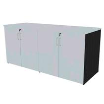 Armário de Escritório Corp 4 PT Preto e Cinza Cristal