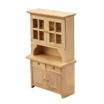 Armário de exposição Dollhouse Furniture de 2 portas em miniatura 1/12