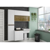 Armário De Lavanderia 3 Peças - Tampo E Vidro Reflecta Armário De Lavanderia 3 Peças - Tampo E Vidro Reflecta