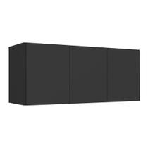 Armário De Lavanderia Aéreo Multiuso 3 Portas Multimóveis Mp5041 Preto Preto