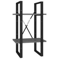 Armário de livros vidaXL de aglomerado cinza de 2 camadas 40x30x70cm