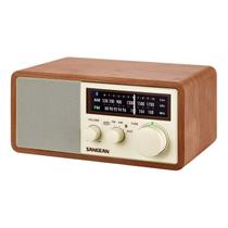 Armário de madeira Bluetooth Radio Sangean WR-16 AM/FM marrom
