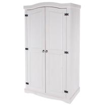 Armário de Madeira Maciça com 2 Portas Branco Lavado Armário de Madeira Maciça com 2 Portas Branco Lavado