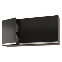 Armário De Parede área De Serviço E Lavanderia 120cm Com 03 Portas 100% Mdf Preto - Abmaza Armário De Parede área De Serviço E Lavanderia 120cm Com 03 Portas 100% Mdf Preto - Abmaza