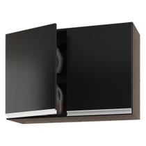 Armário de Parede Área de Serviço e Lavanderia 80cm com 02 Portas 100% MDF Preto - Desk Design