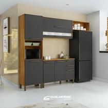 Armario de Parede c/ Balcão Cozinha Completa 7 Portas 2 Gavetas Armário Balcão e Nicho 100% MDF