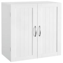 Armário de Parede para Banheiro Yaheetech 60x32x60 cm Branco com 2 Portas