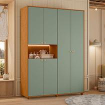 Armário de Quarto 6 Portas Multiuso Com Prateleira
