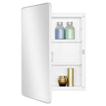 Armário de remédios Fundin de plástico branco com espelho 40x55cm
