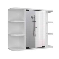 Armário de remédios Tuhome Milan White com 6 prateleiras externas Armário de remédios Tuhome Milan White com 6 prateleiras externas