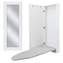 Armário de tábuas de passar roupa de parede Ivation com espelho branco