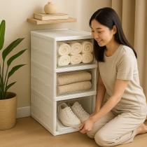 Armário Dobrável Branco Organizador Multiuso Prateleiras Sapateira Closet Guarda Sapatos Tênis Toalh Armário Dobrável Branco Organizador Multiuso Prateleiras Sapateira Closet Guarda Sapatos Tênis Toalh
