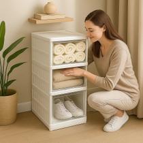 Armário Dobrável Branco Prateleiras Organizadores Sapatos Toalhas Tênis Roupeiro Estante Móvel Armário Dobrável Branco Prateleiras Organizadores Sapatos Toalhas Tênis Roupeiro Estante Móvel