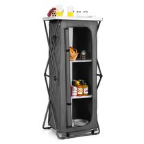 Armário Dobrável para Camping Goplus com Organizador de 3 Níveis Armário Dobrável para Camping Goplus com Organizador de 3 Níveis