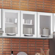 Armário em Aço 120cm 3 Portas com Vidro New Premium Itatiaia