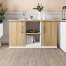 Armário Escritório 120cm x 45cm c/ 2 Portas 3 Prateleiras F5