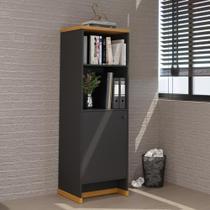 Armário Escritório Com Prateleira E 1 Porta 143cm Verbena - Preto E