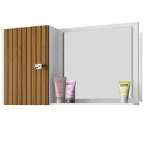 Armario Espelheira 1 Porta 57 Cm Genova Bechara Branco Ripado Armario Espelheira 1 Porta 57 Cm Genova Bechara Branco Ripado