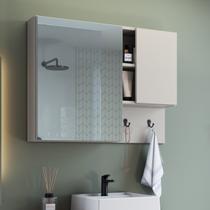 Armário Espelheira Banheiro 2 Portas e Nichos Arenas