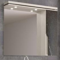 Armário Espelheira de Banheiro 100cm com LED 01 Porta Ref 1000 Cewal - Arenito/Portoro