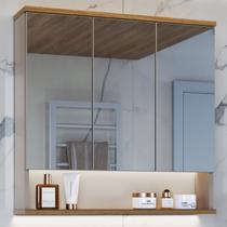 Armário Espelheira de Banheiro Athlone 3 Portas com prateleira 76cm