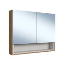 Armário Espelheira para Banheiro 2 Portas 1 Nicho Mel/Arenas Helena ES8240 - Faema Móveis