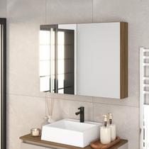 Armário Espelheira para Banheiro 80cm com 2 Portas de Espelho Aurora