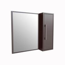 Armário Espelheira Para Banheiro Alice Grafite com 1 Porta e 2 Prateleiras Armário Espelheira Para Banheiro Alice Grafite com 1 Porta e 2 Prateleiras