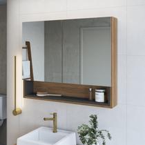 Armário Espelheira para Banheiro com 2 Portas e 1 Nicho Helena