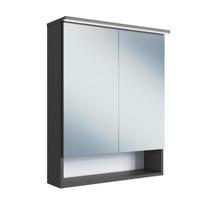 Armário Espelheira para Banheiro com 2 Portas e Iluminação Led ES8040 Grafite Armário Espelheira para Banheiro com 2 Portas e Iluminação Led ES8040 Grafite